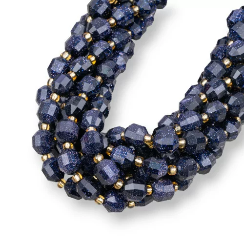 Pietra Del Sole Blu Ball Taglio Cilindrico Sfaccettato 7x8mm-PIETRA DEL SOLE BLU | Worldofjewel.com