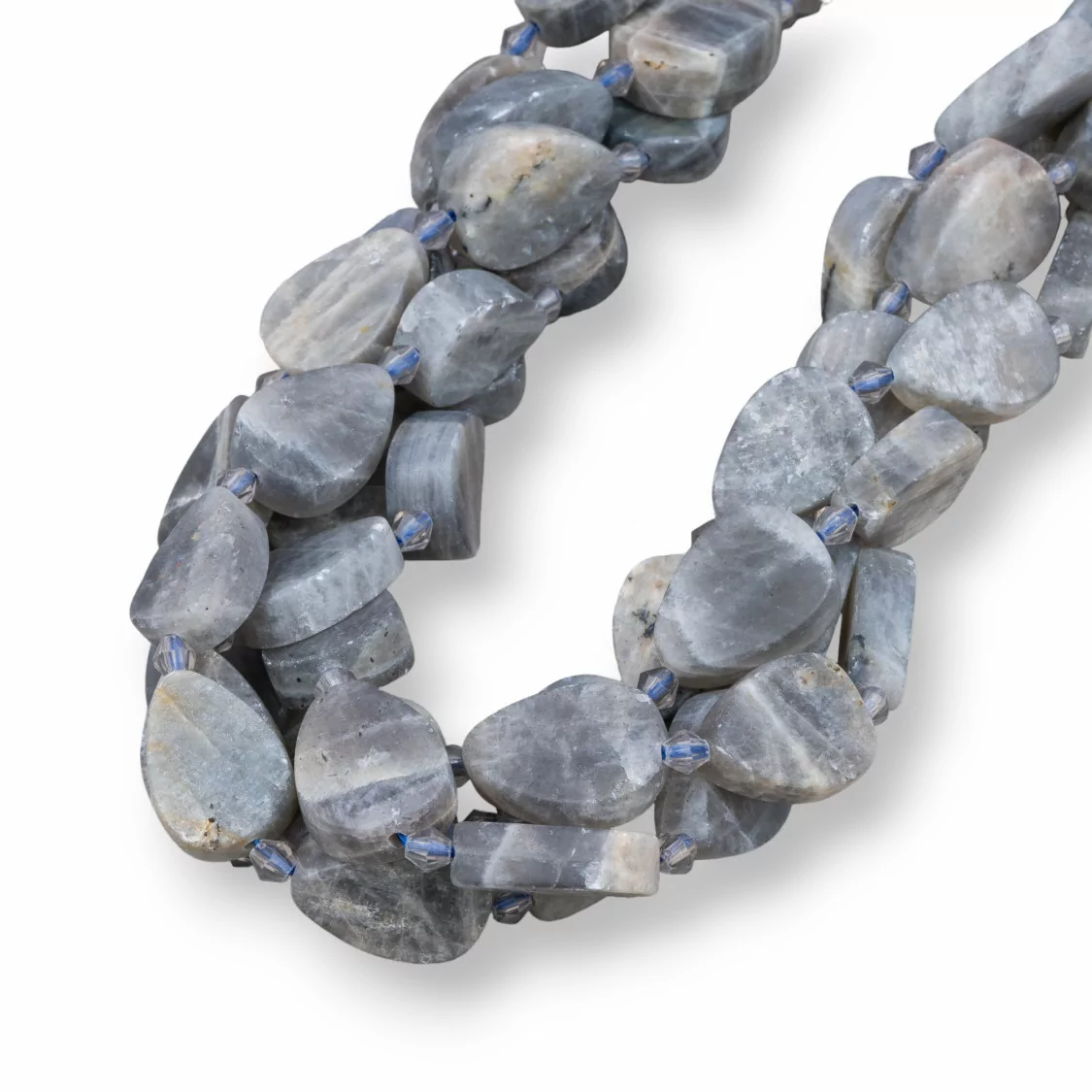 Labradorite Grigio Goccia Piatta Satinata (Matte) 12-18mm-LABRADORITE GRIGIO | Worldofjewel.com