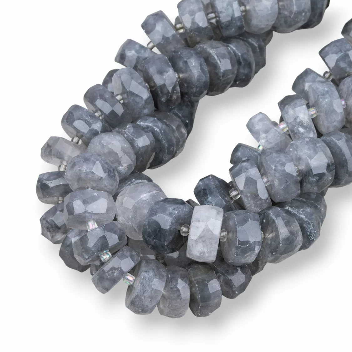 Quarzo Grigio Rondelle Irregolare Sfaccettato 13-16mm-QUARZO GRIGIO | Worldofjewel.com