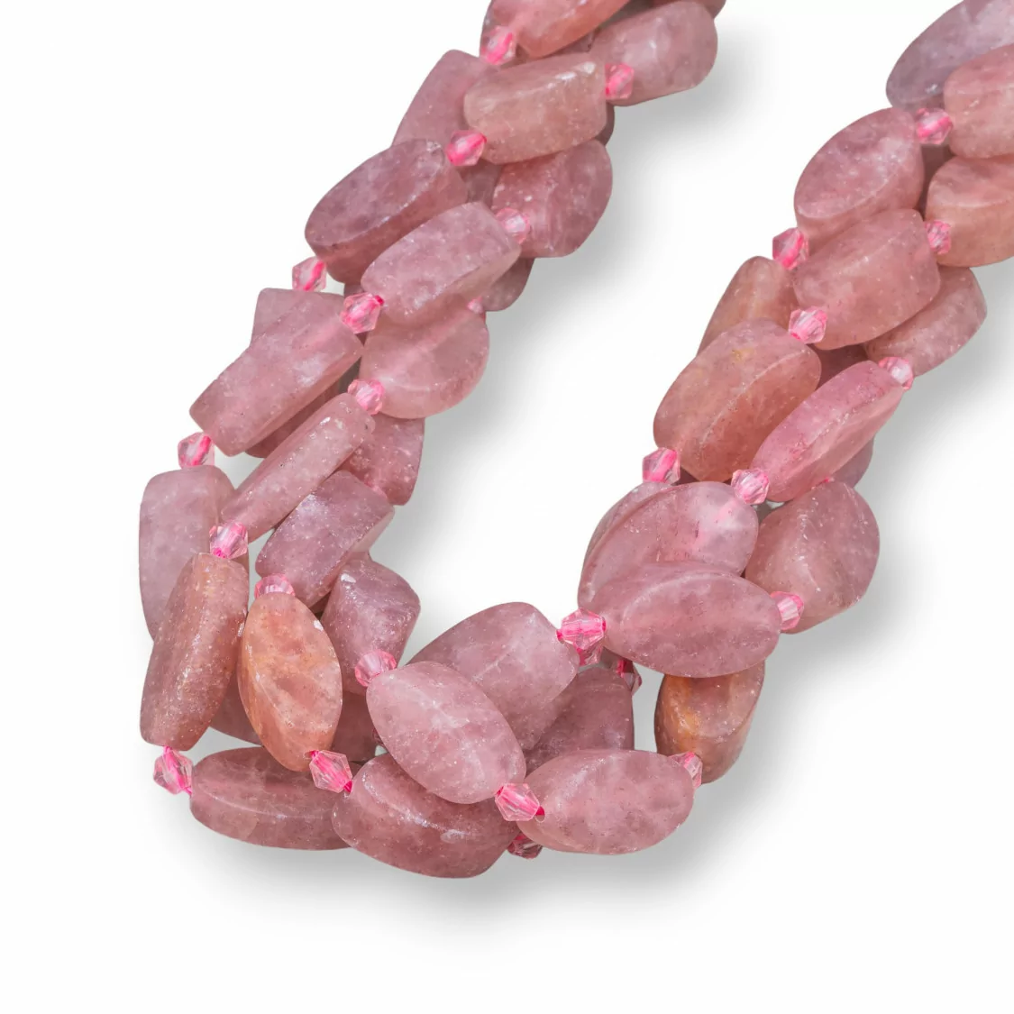 Strawberry Quartz - Quarzo Fragola Ovale Piatto Satinato (Matte) 10x18mm-QUARZO FRAGOLA | Worldofjewel.com