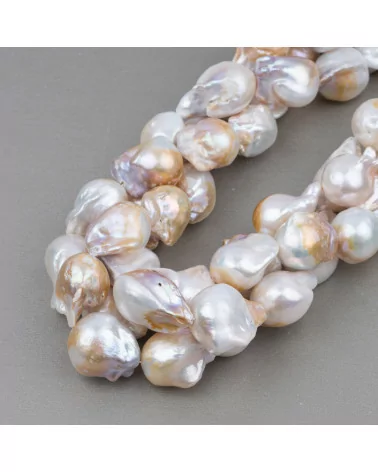 Perle Di Fiume Barocche A Goccia (ALJ) 120-130gr Bianco E Bronzo-PERLE BAROCCHE | Worldofjewel.com