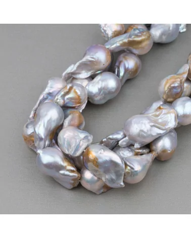 Perle Di Fiume Barocche A Goccia (NSW) 110-120gr Bronzo Grigio-PERLE BAROCCHE | Worldofjewel.com