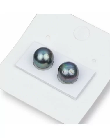 Perle di Fiume 1 Foro Tondo (AA) 10,0-10,5mm 1 Paio Grigio Thaiti-1 FORO TONDO | Worldofjewel.com