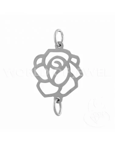 Componente Connettore Di Argento 925 Piastra Rosa 13x16mm 10pz Rodiato-CONNETTORI LISCI | Worldofjewel.com