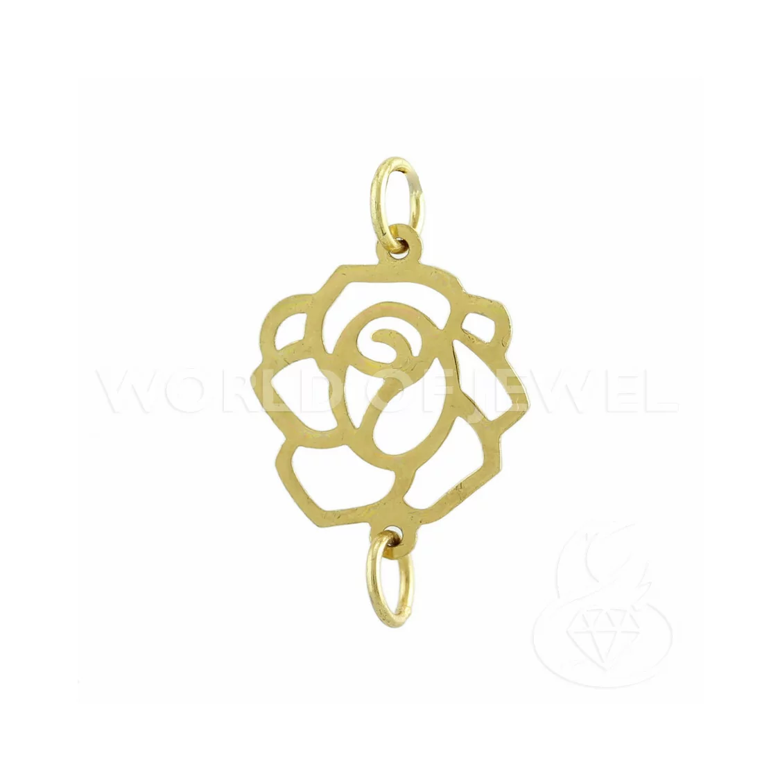 Componente Connettore Di Argento 925 Piastra Rosa 19x23mm 8pz Dorato-CONNETTORI LISCI | Worldofjewel.com