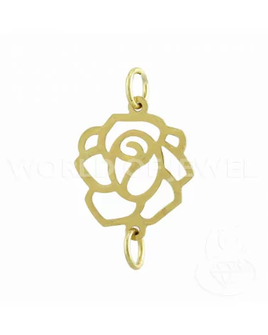 Componente Connettore Di Argento 925 Piastra Rosa 19x23mm 8pz Dorato-CONNETTORI LISCI | Worldofjewel.com