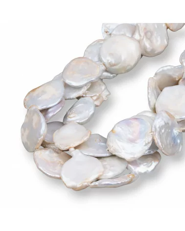 Perle Di Fiume Barocche Tonde Piatte Bianco (AEJ) 50-60gr-PERLE SCARAMAZZE PIATTE | Worldofjewel.com