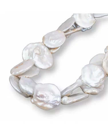 Perle Di Fiume Barocche Tonde Piatte Bianco (AEJ) 70-80gr-PERLE SCARAMAZZE PIATTE | Worldofjewel.com