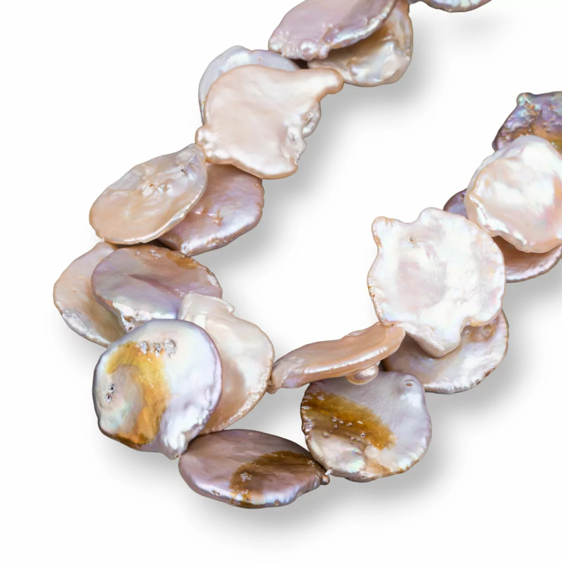 Perle Di Fiume Barocche Tonde Piatte Bronzo (AEJ) 60-70gr-PERLE SCARAMAZZE PIATTE | Worldofjewel.com