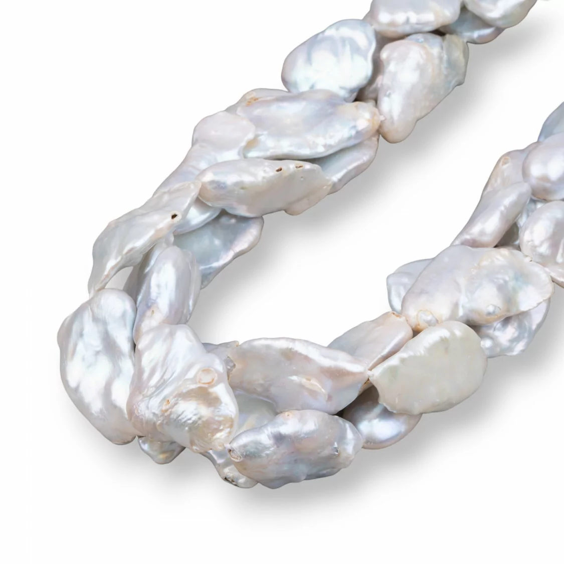 Perle Di Fiume Barocche Pepite (CES) Bianco 70-80gr-PERLE SCARAMAZZE PIATTE | Worldofjewel.com