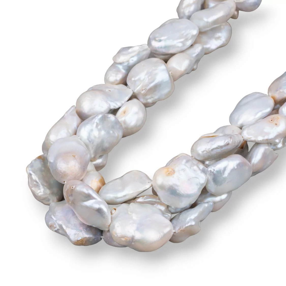 Perle Di Fiume Barocche Pepite (CES) Bianco 80-90gr-PERLE SCARAMAZZE PIATTE | Worldofjewel.com