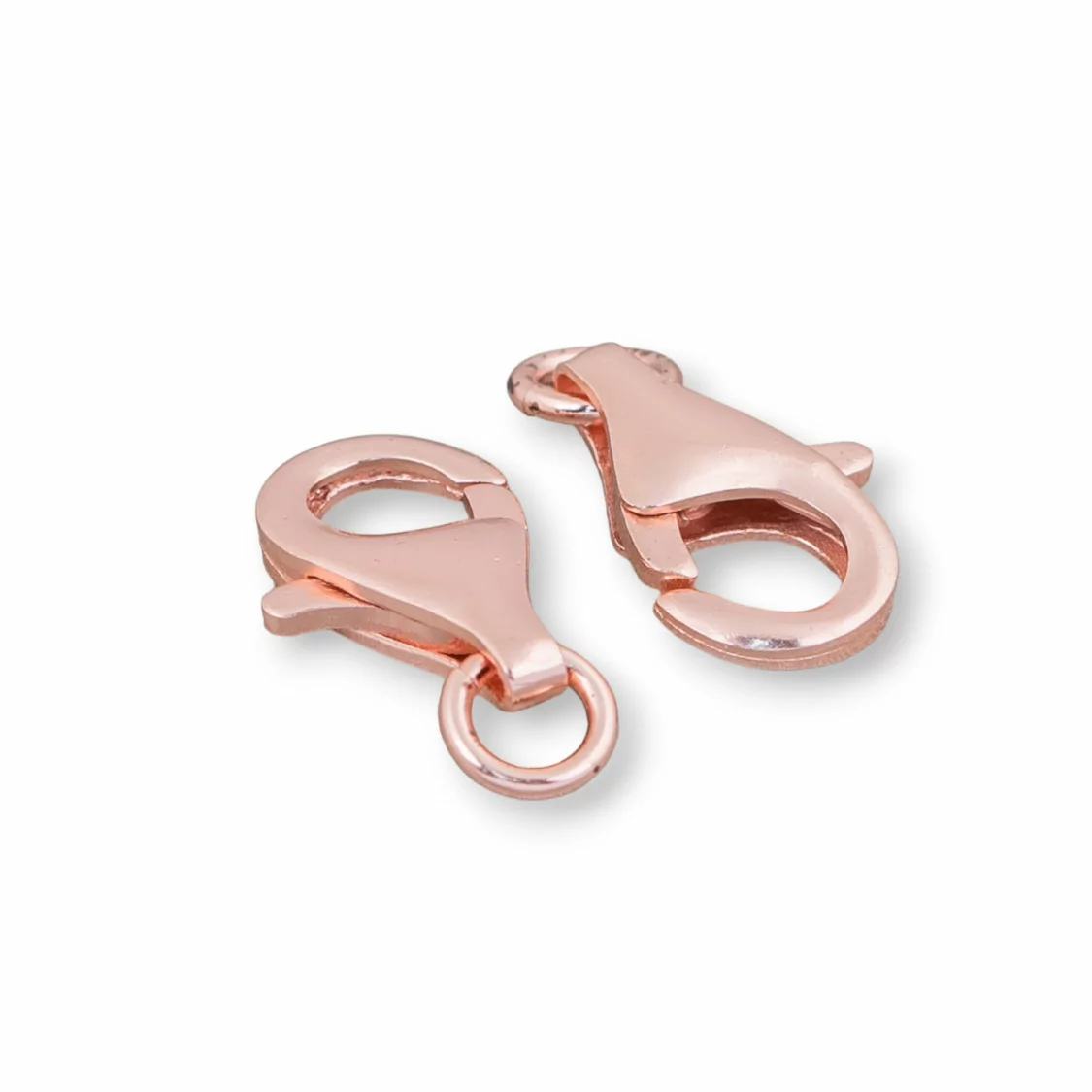 Chiusura Di Argento 925 Moschettone 13mm A Pesciolino 10pz Oro Rosa-CHIUSURE DI ARGENTO | Worldofjewel.com