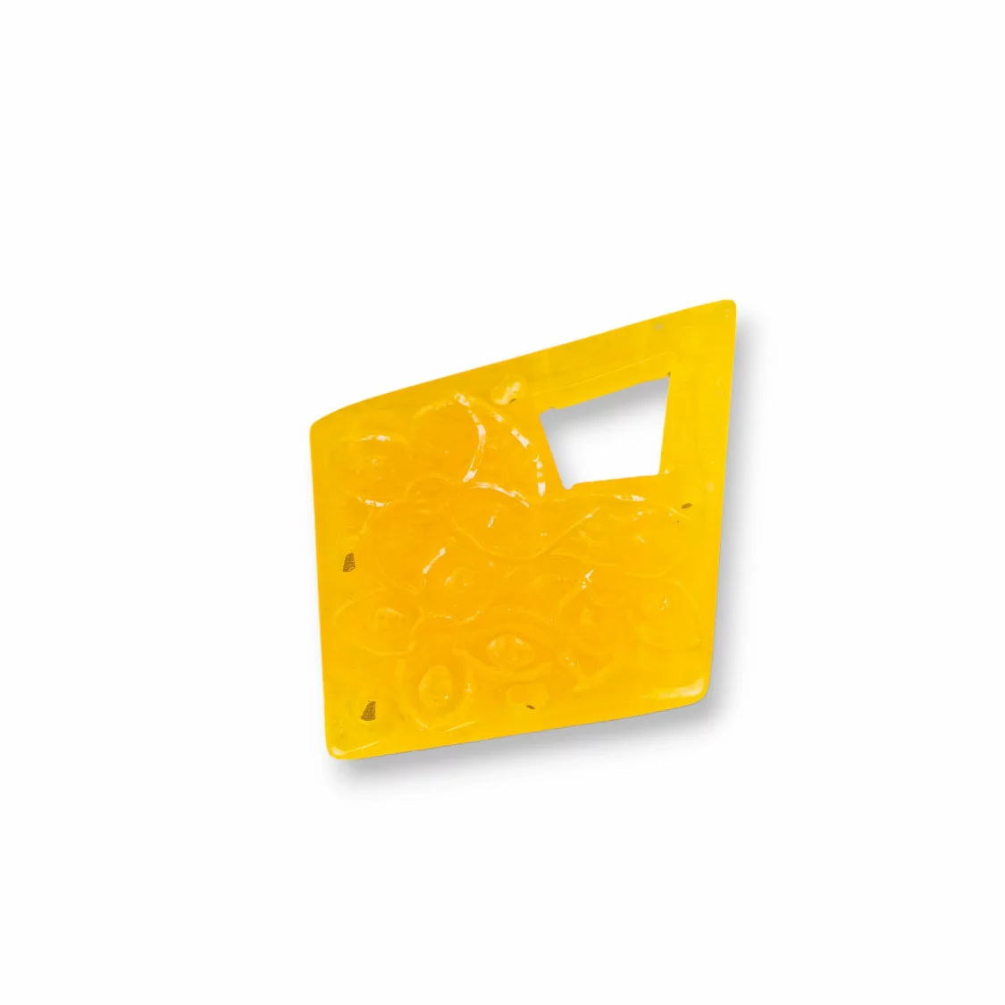 Componente Di Giada Burma Inciso Piastra 1pz Rombo 43x55mm Giallo-COMPONENTI DI GIADA BURMA | Worldofjewel.com