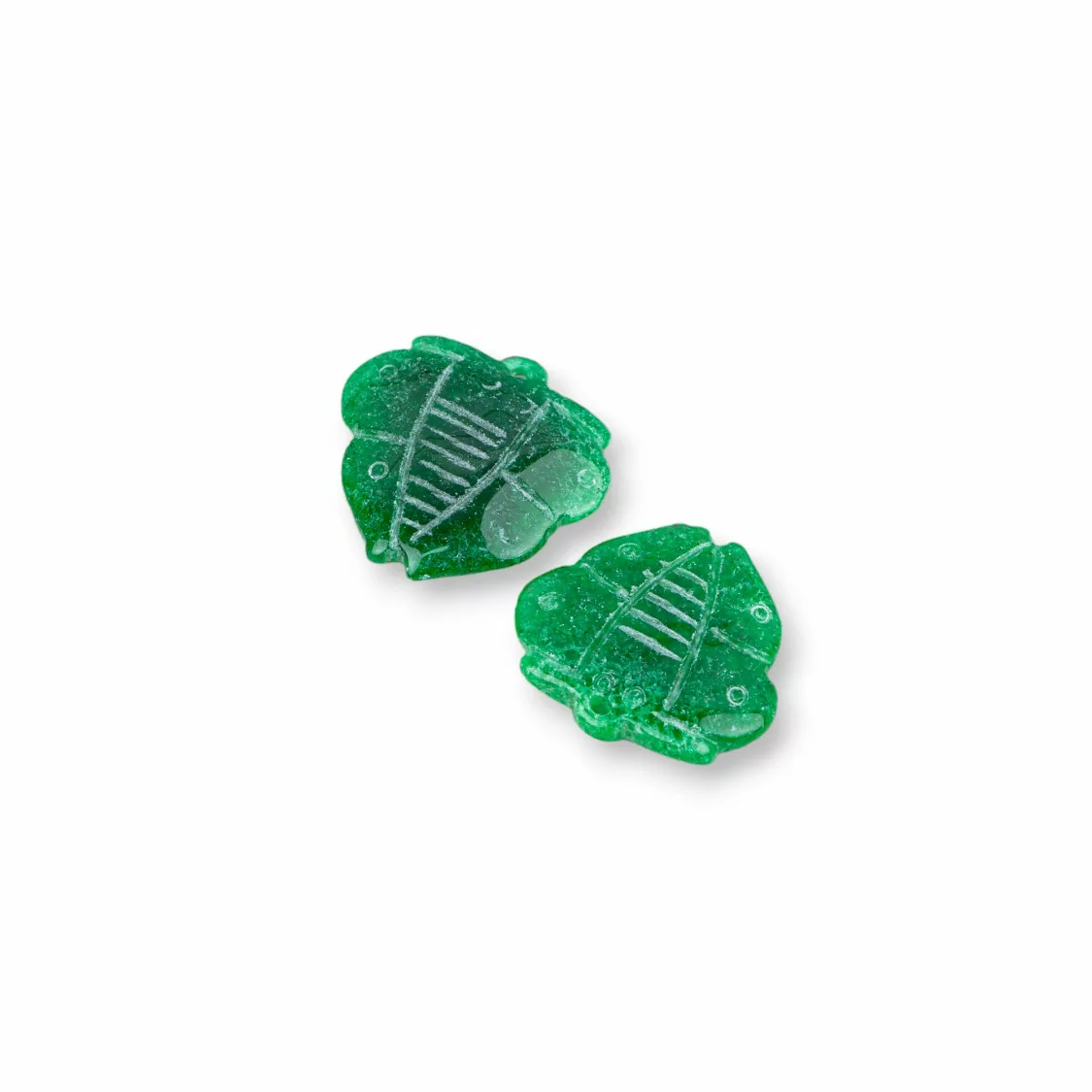 Componente Di Giada Burma Inciso Piastra 2pz Farfalla 20-22mm Verde-COMPONENTI DI GIADA BURMA | Worldofjewel.com