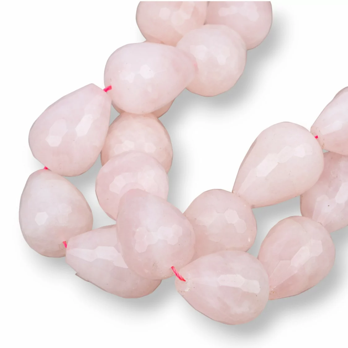 Quarzo Rosa Gocce Briolette Sfaccettate 18x25mm Milk-QUARZO ROSA | Worldofjewel.com