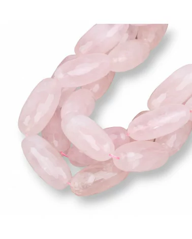 Quarzo Rosa Riso Sfaccettato 14x30mm-QUARZO ROSA | Worldofjewel.com