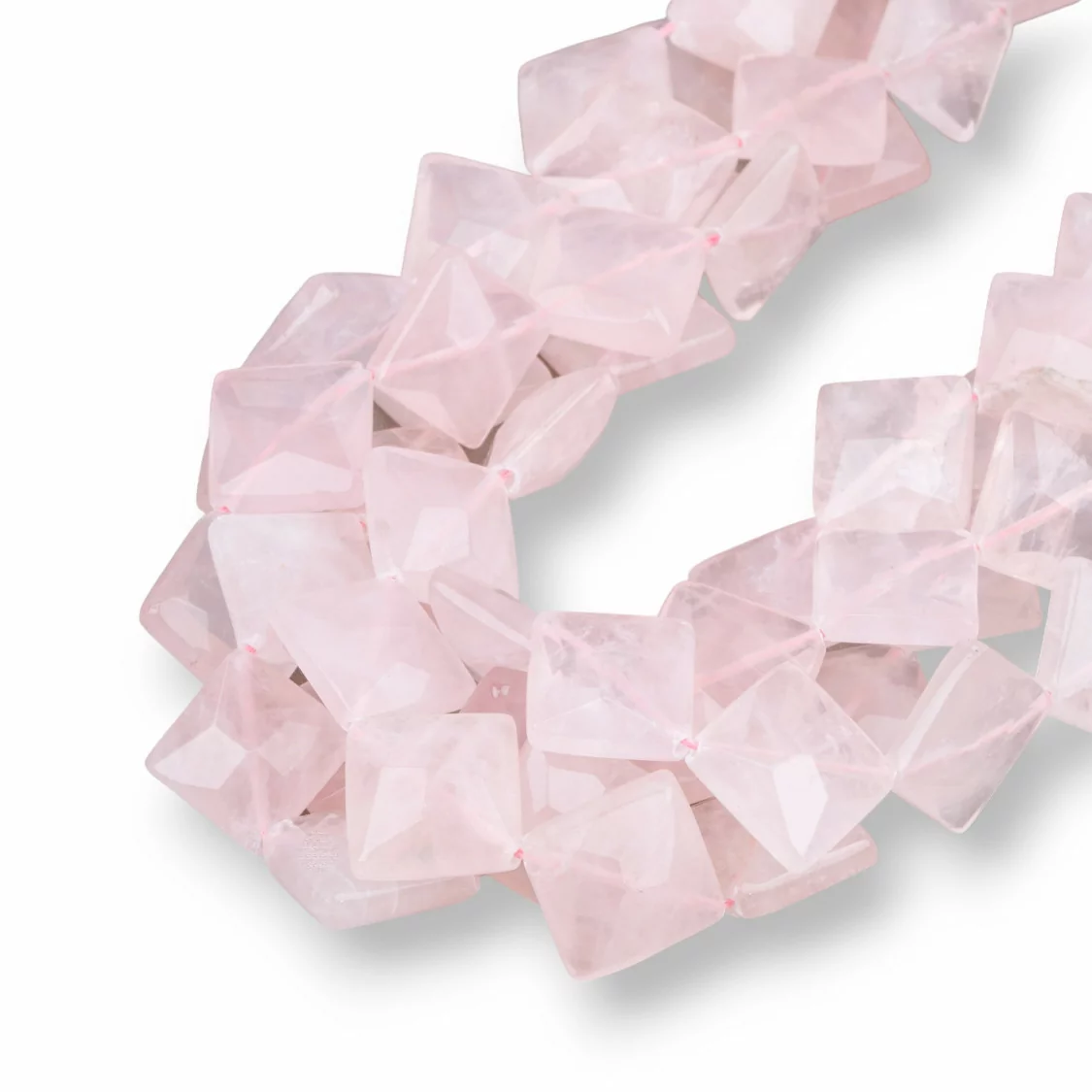 Quarzo Rosa Rombo Piatto Sfaccettato 16mm-QUARZO ROSA | Worldofjewel.com