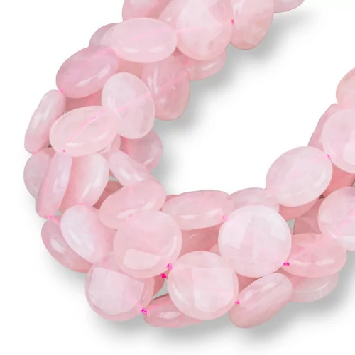 Quarzo Rosa Tondo Piatto Sfaccettato 15mm-QUARZO ROSA | Worldofjewel.com