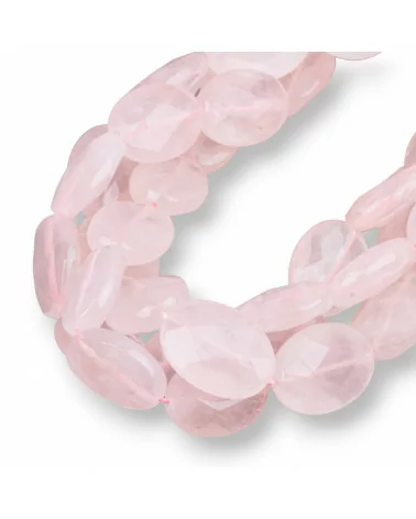 Quarzo Rosa Ovale Piatto Sfaccettato 12x18mm Trasparente-QUARZO ROSA | Worldofjewel.com