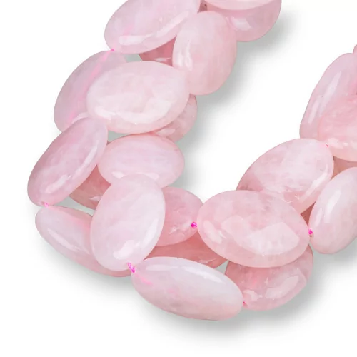 Quarzo Rosa Ovale Piatto Sfaccettato 20x30mm-QUARZO ROSA | Worldofjewel.com