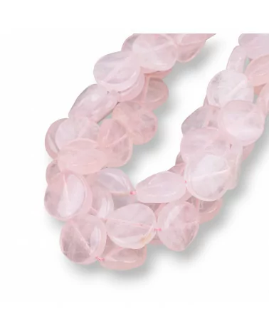 Quarzo Rosa Tondo Piatto Liscio Twist 20mm Trasparente-QUARZO ROSA | Worldofjewel.com