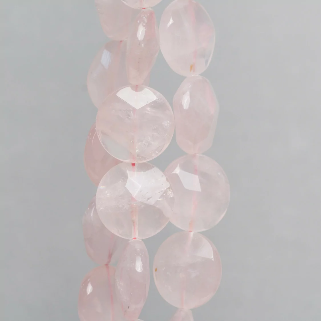 Quarzo Rosa Tondo Piatto Sfaccettato 25mm 12pz Chiaro-QUARZO ROSA | Worldofjewel.com