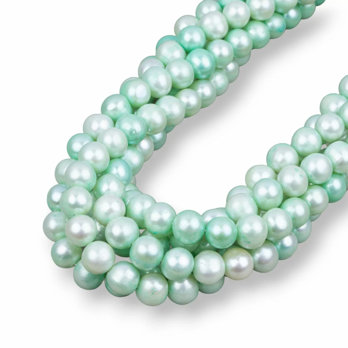 Perle Di Fiume Tondo 9,0-9,5mm A+ Verde-TONDO | Worldofjewel.com