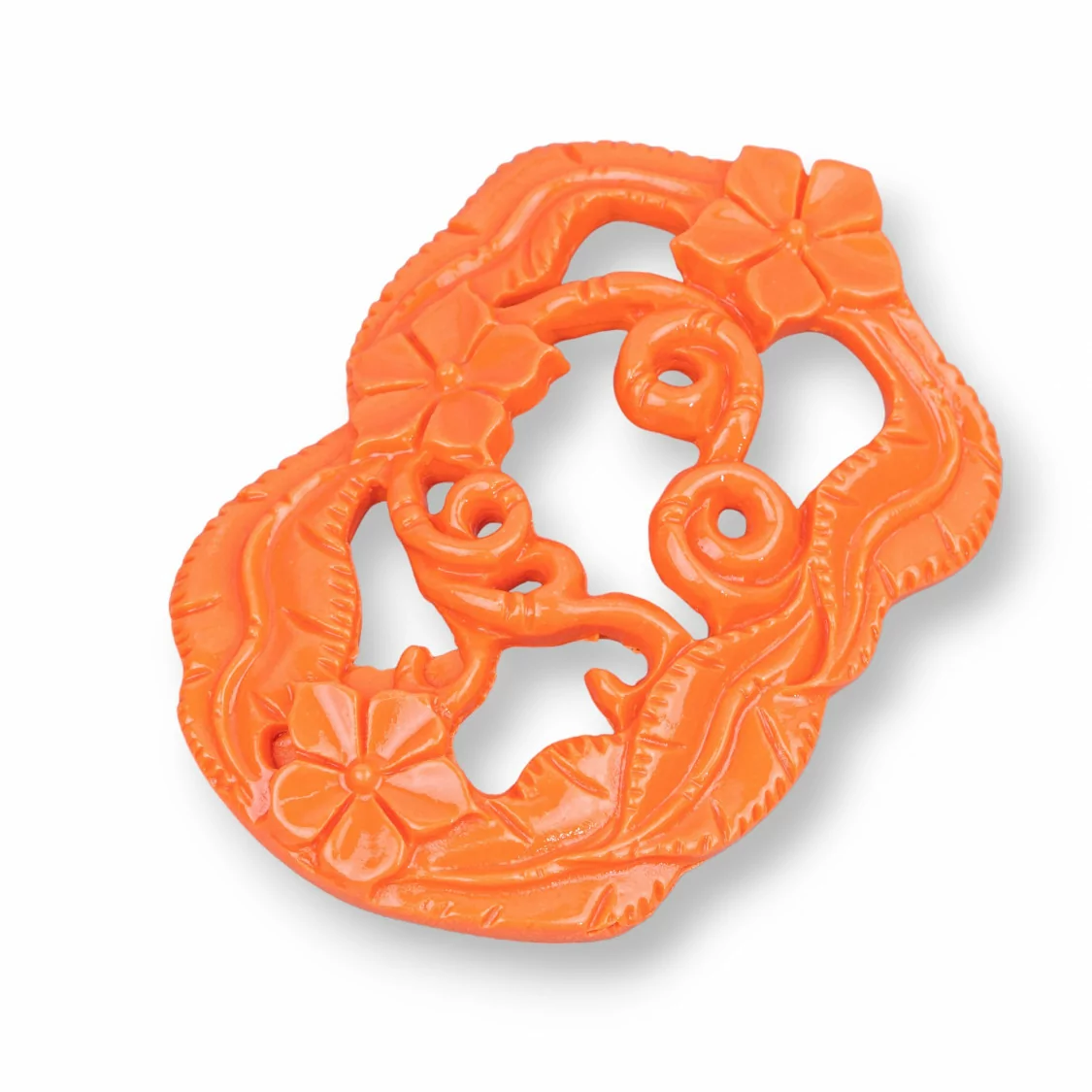 Componenti Di Resina Assortita 40x57mm 2pz Arancio-COMPONENTI DI RESINA | Worldofjewel.com