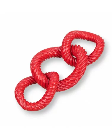 Componenti Di Resina Assortita Catena 33x78mm 1pz Rosso-COMPONENTI DI RESINA | Worldofjewel.com