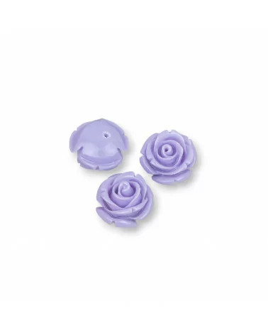 Componenti Di Resina Assortita Fiori 16mm 10pz Lilla-COMPONENTI DI RESINA | Worldofjewel.com