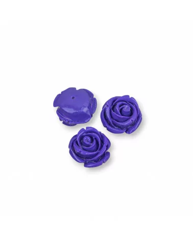 Componenti Di Resina Assortita Fiori 16mm 10pz Viola-COMPONENTI DI RESINA | Worldofjewel.com