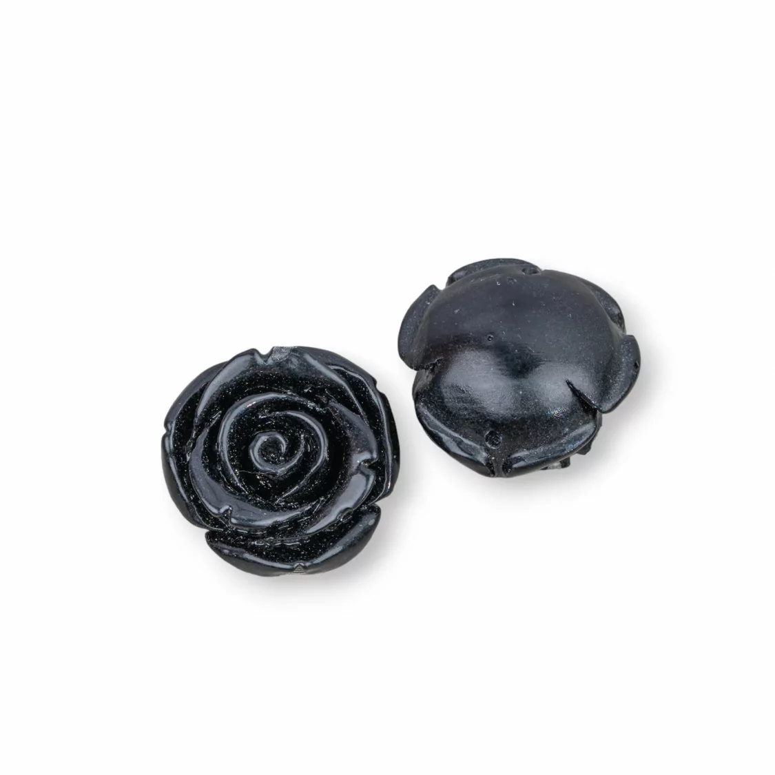 Componenti Di Resina Assortita Fiori 20mm 7pz Nero-COMPONENTI DI RESINA | Worldofjewel.com