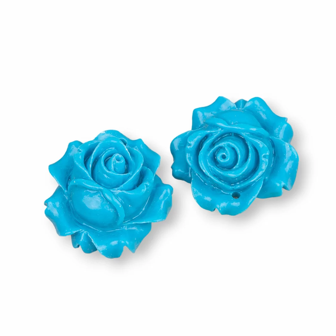 Componenti Di Resina Assortita Fiori 23mm 5pz Azzurro-COMPONENTI DI RESINA | Worldofjewel.com