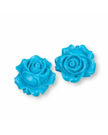 Componenti Di Resina Assortita Fiori 23mm 5pz Azzurro-COMPONENTI DI RESINA | Worldofjewel.com