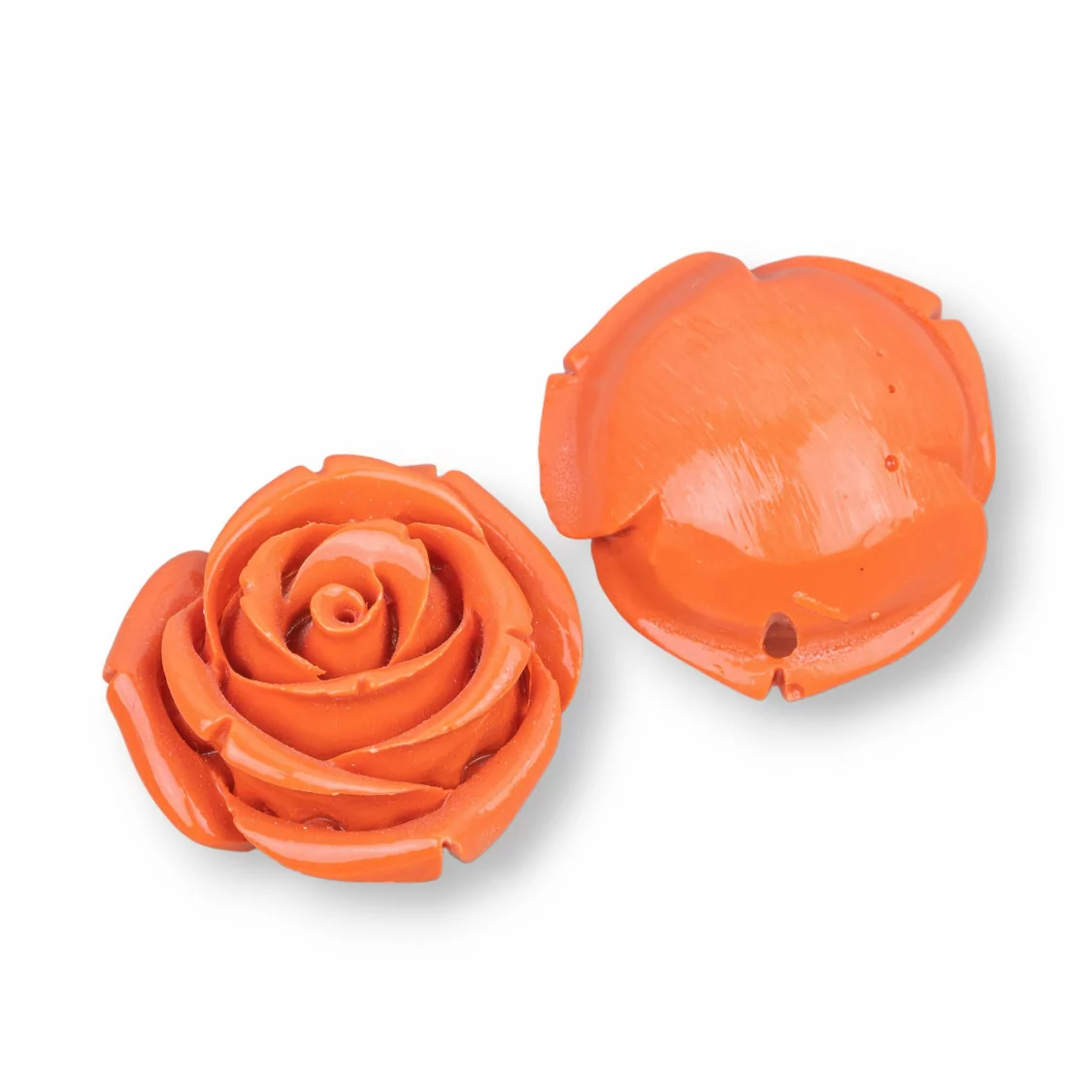 Componenti Di Resina Assortita Fiori 28mm 4pz Arancio-COMPONENTI DI RESINA | Worldofjewel.com