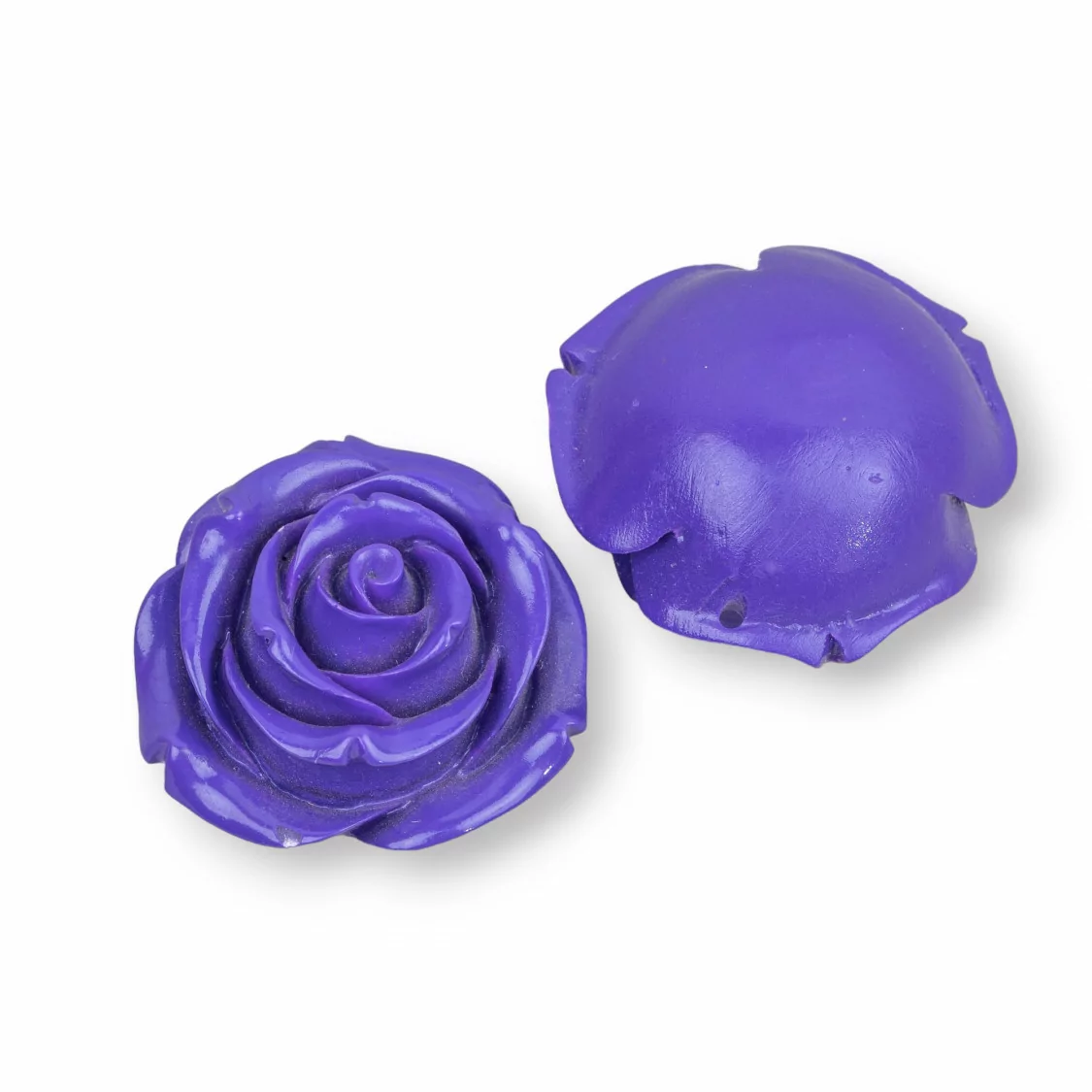 Componenti Di Resina Assortita Fiori 28mm 4pz Viola-COMPONENTI DI RESINA | Worldofjewel.com