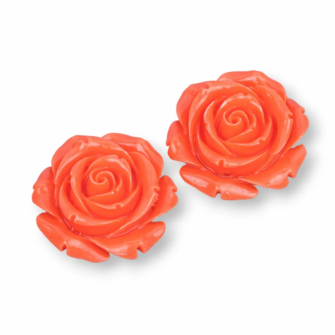 Componenti Di Resina Assortita Fiori 31mm 4pz Arancio-COMPONENTI DI RESINA | Worldofjewel.com