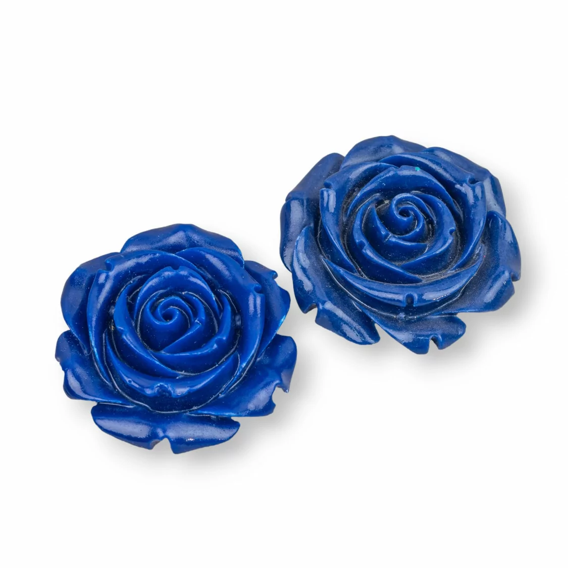 Componenti Di Resina Assortita Fiori 31mm 4pz Blu-COMPONENTI DI RESINA | Worldofjewel.com