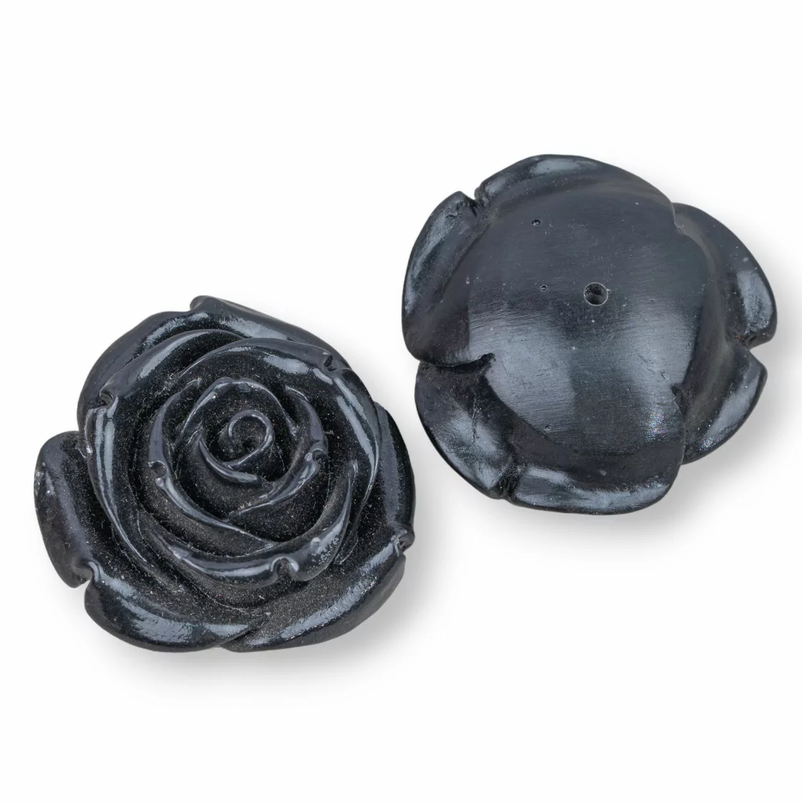 Componenti Di Resina Assortita Fiori 36mm 3pz Nero-COMPONENTI DI RESINA | Worldofjewel.com