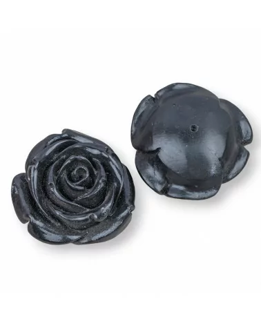 Componenti Di Resina Assortita Fiori 36mm 3pz Nero-COMPONENTI DI RESINA | Worldofjewel.com