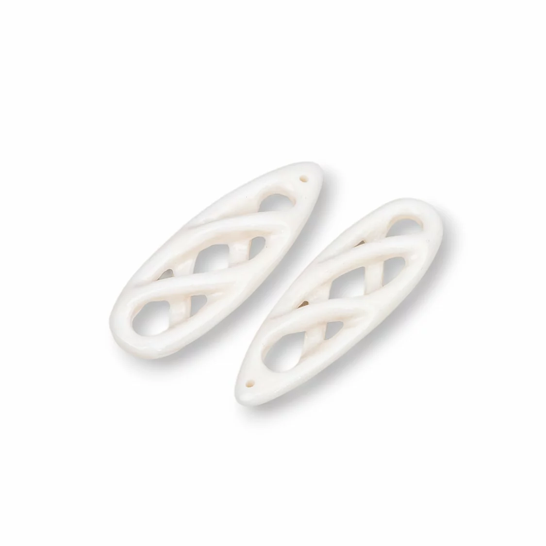 Componenti Di Resina Assortita Goccia 13x40mm 5pz Bianco-COMPONENTI DI RESINA | Worldofjewel.com