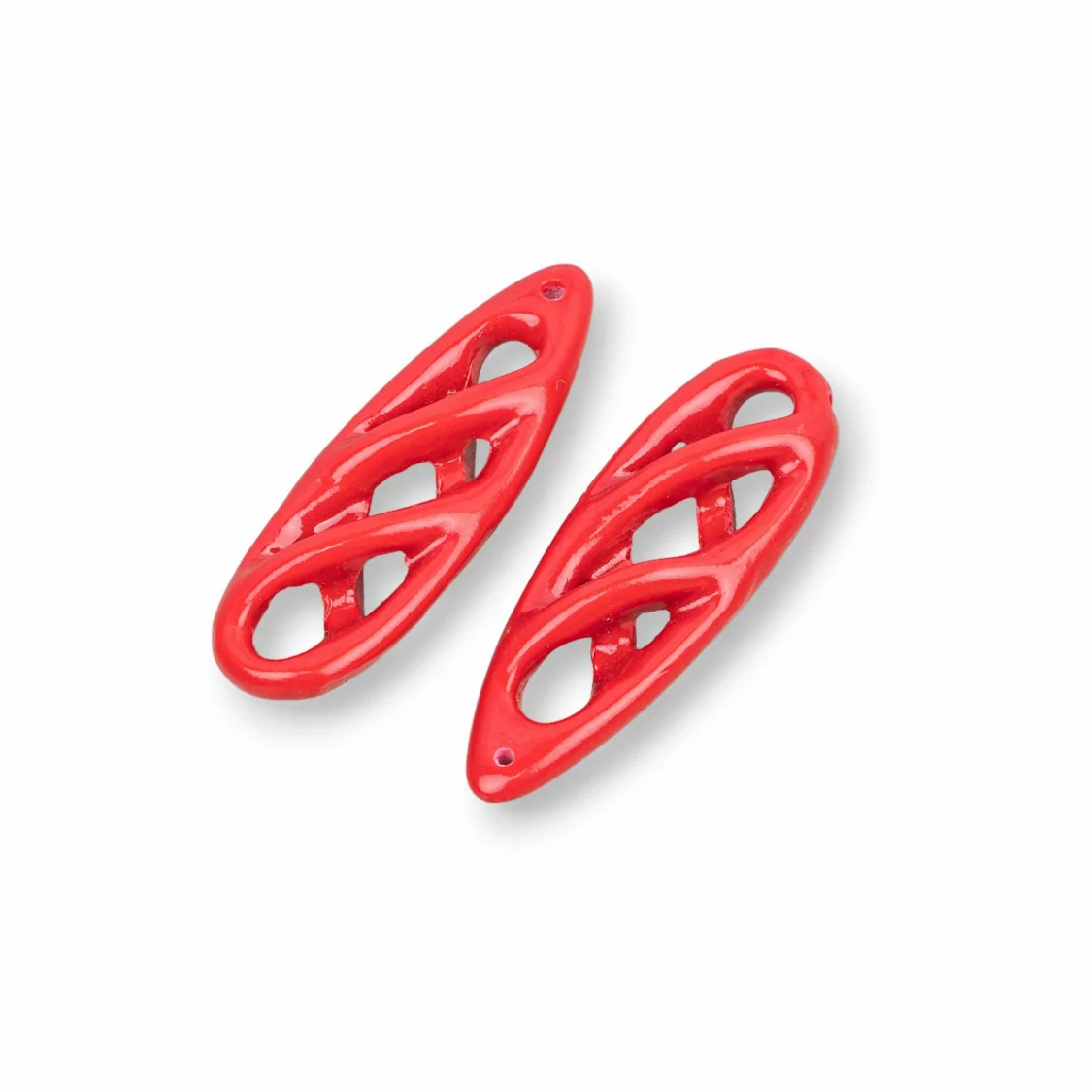 Componenti Di Resina Assortita Goccia 13x40mm 5pz Rosso-COMPONENTI DI RESINA | Worldofjewel.com