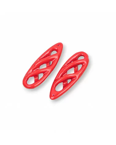 Componenti Di Resina Assortita Goccia 13x40mm 5pz Rosso-COMPONENTI DI RESINA | Worldofjewel.com