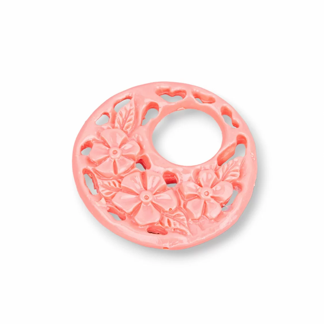 Componenti Di Resina Assortita Tondo 33mm 3pz Rosa-COMPONENTI DI RESINA | Worldofjewel.com