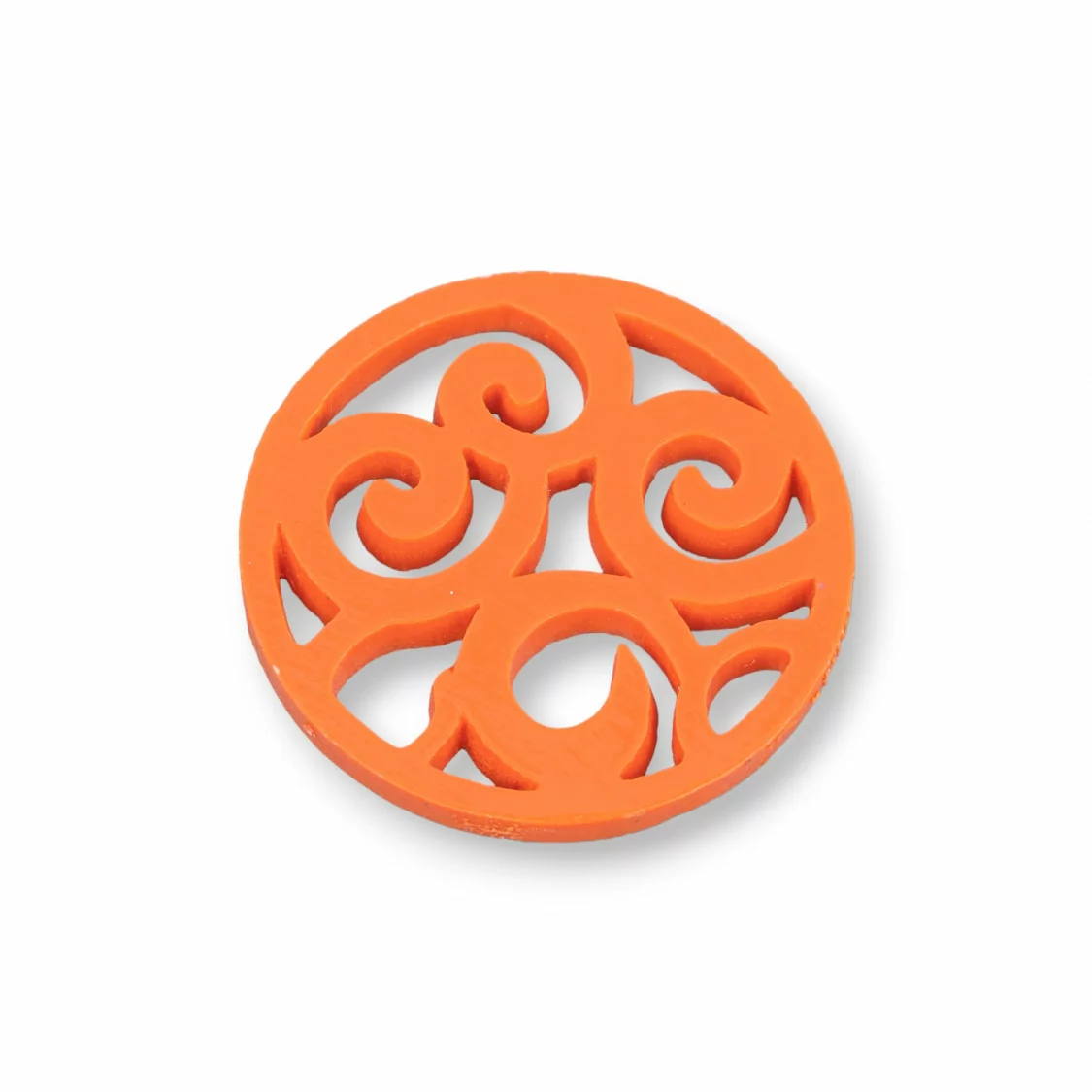 Componenti Di Resina Assortita Tondo 34mm 4pz Arancio-COMPONENTI DI RESINA | Worldofjewel.com