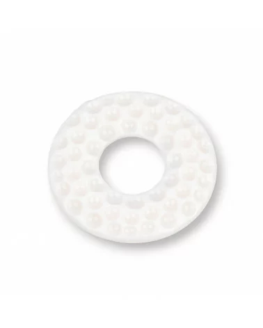 Componenti Di Resina Assortita Toroide 38mm 4pz Bianco-COMPONENTI DI RESINA | Worldofjewel.com