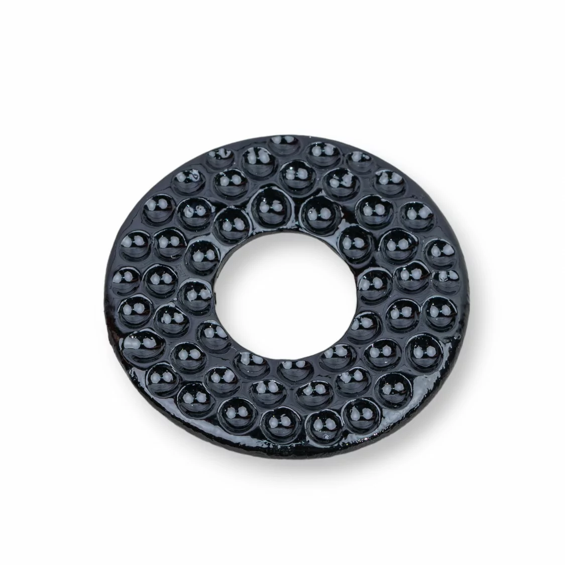 Componenti Di Resina Assortita Toroide 38mm 4pz Nero-COMPONENTI DI RESINA | Worldofjewel.com