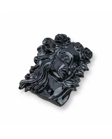 Componenti Di Resina Assortita Rettangolo 30x40mm 3pz Nero-COMPONENTI DI RESINA | Worldofjewel.com