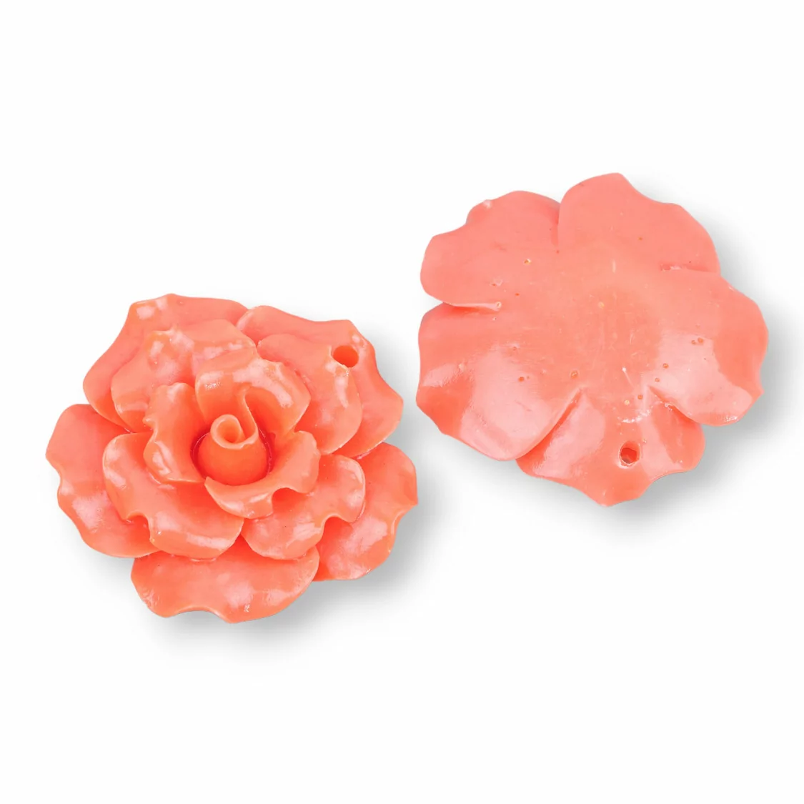 Componenti Di Resina Assortita Fiore 34mm 4pz Arancio-COMPONENTI DI RESINA | Worldofjewel.com