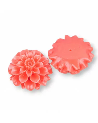 Componenti Di Resina Assortita Fiore 35mm 3pz Arancio-COMPONENTI DI RESINA | Worldofjewel.com